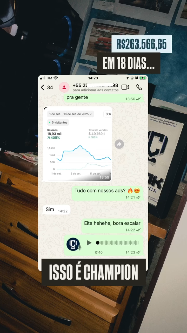 Resultado R$263k em 18 dias
